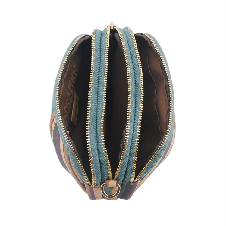 High Quality Gold Metal Chain Natural Cork Shoulder Bag Eco-friendly Cork Crossbody Bags for Girl