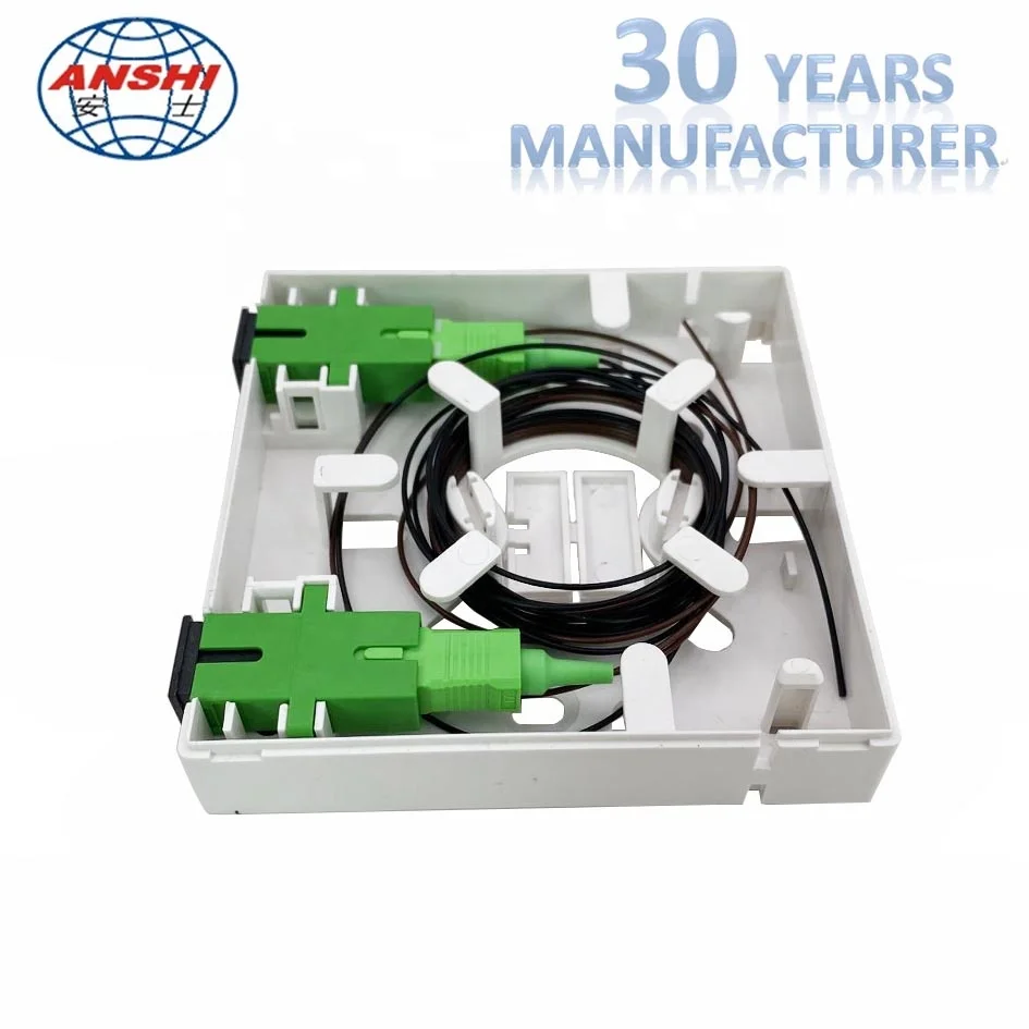 ANSHI 2 Ports SC/APC Adapter Fiber OpticFace Plate