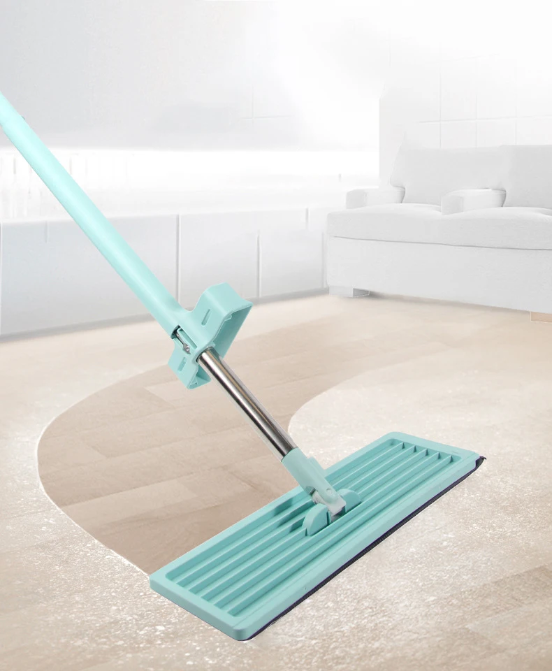 Microfibre Flat Mop Refill Floor Cleaning Flat Mop Handle Wet and Dry Use Household Wash Free Flat Mop