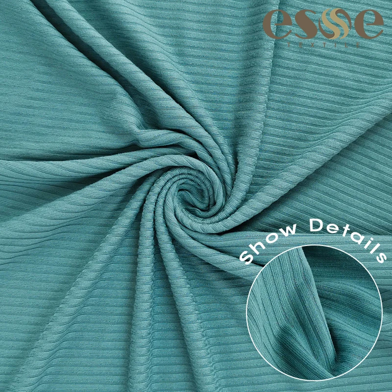 CHEAP DTY 4X2 RIB 2-SIDE BRUSH TELAS SOLID PLAIN DYED FABRIC FOR SWEATER TELA ELASTANE SPANDEX