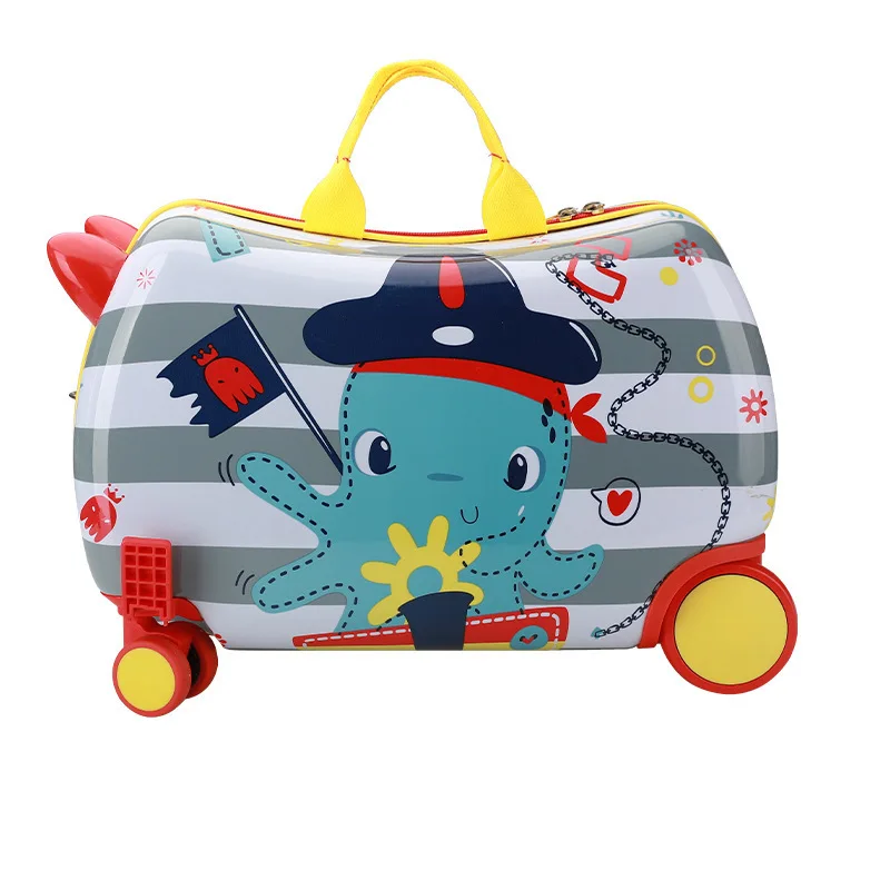 Wholesale New Fashion Ride on kids Luggage With Spinner Wheels Suitcase Cartoon kids suitcase
