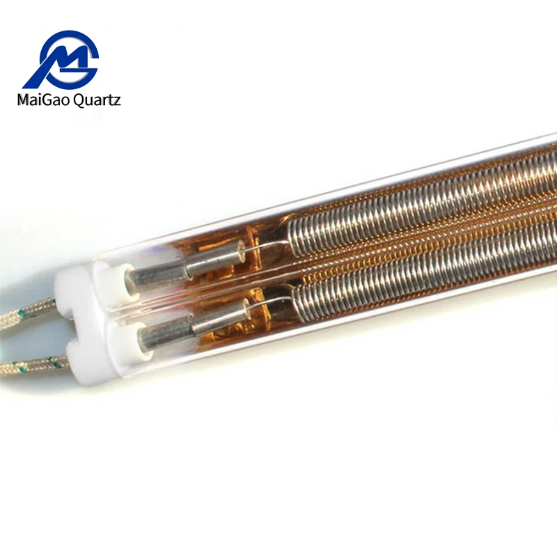 Gold Reflector Double  Quartz Infrared Halogen Heating Lamp Twins Tube IR Lamps 11*23/15*33