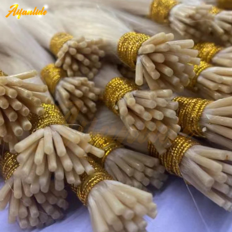 Wholesale raw Keratin itip extension hair 100% Remy natural hair extension human Double Drawn Vietnam i tip hair extensions