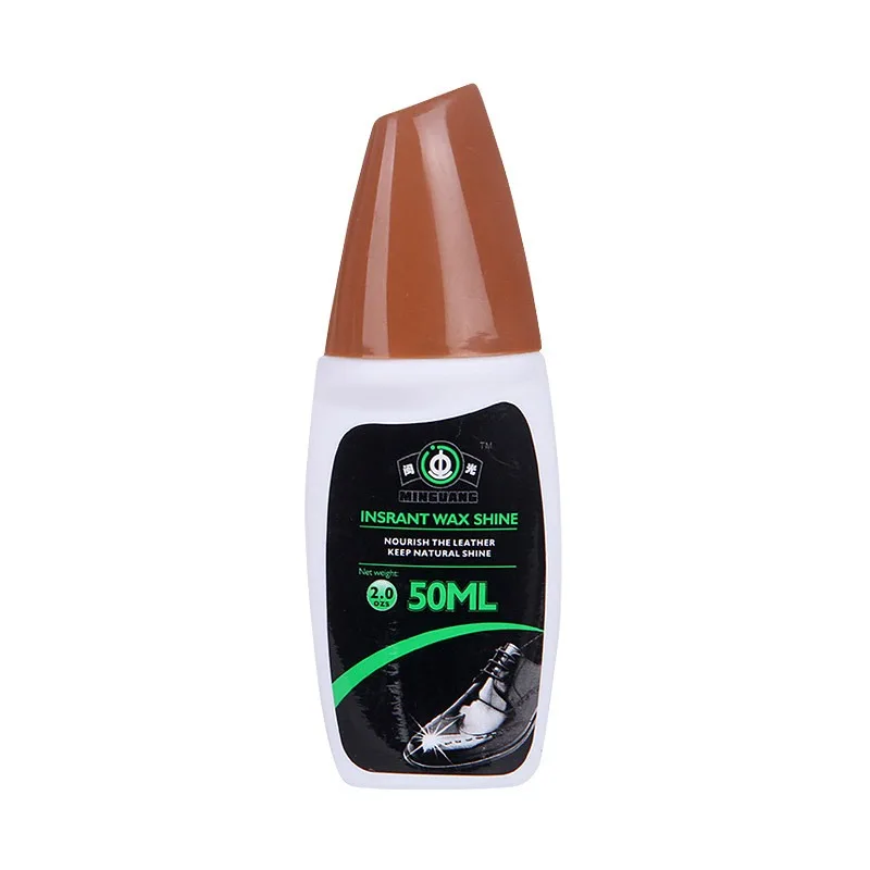 Factory wholesale 50ML bottle liquid shoe polish leather black brown colorless cleaning and maintenance solution