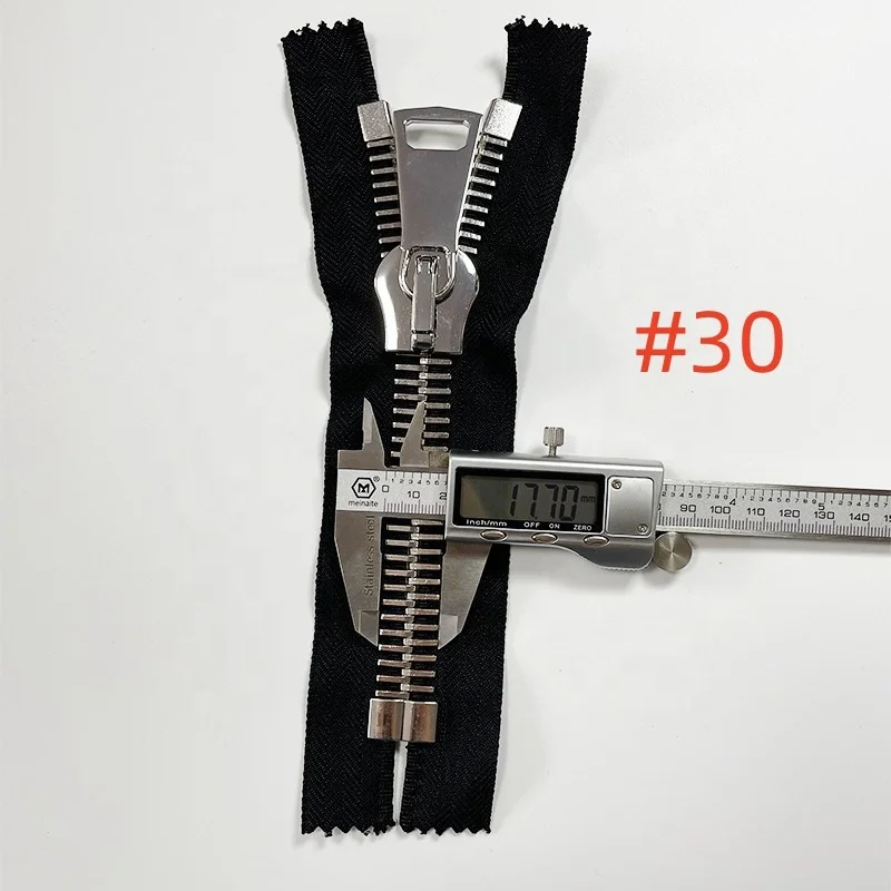 Zipper factory large zippers 30 metal swiss european style silver gold teeth close end heavy duty metal zipper for bags garment