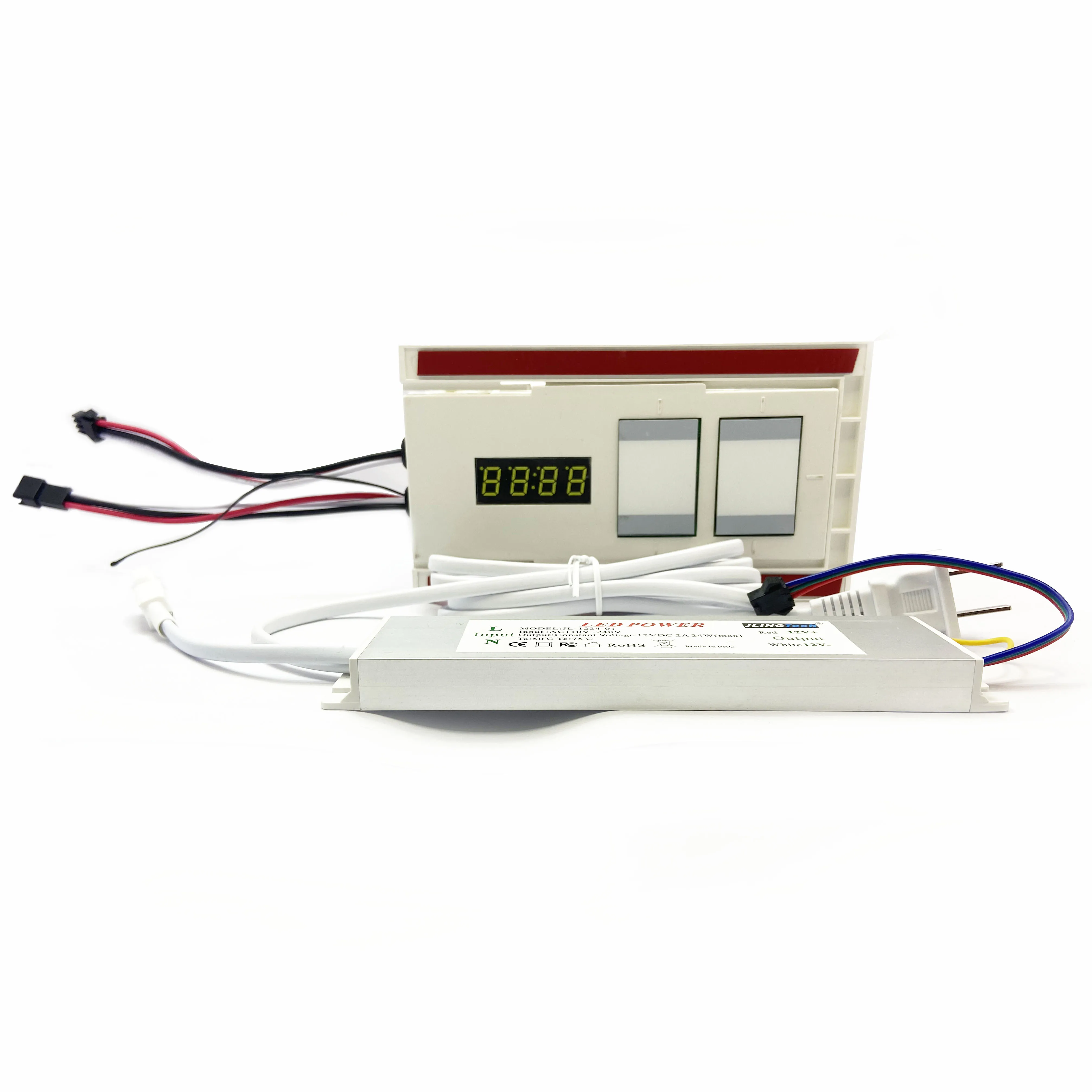 LED smart mirror bathroom accessories time temperature digital display touch switch dimmer