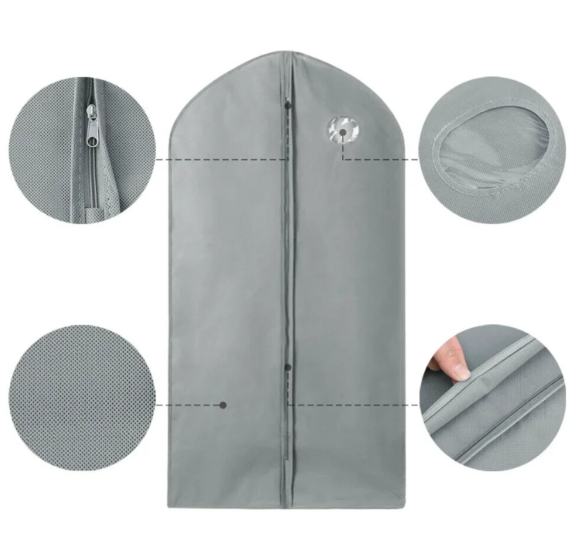 wholesale non-woven dust zippered long evening gowns prom fabric garment bags