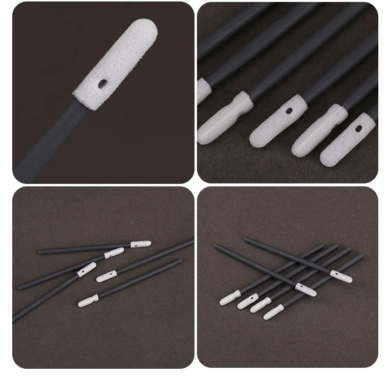 Black handle Professional High Density Pointed Point Tip printhead foam cleaning sponge swabs