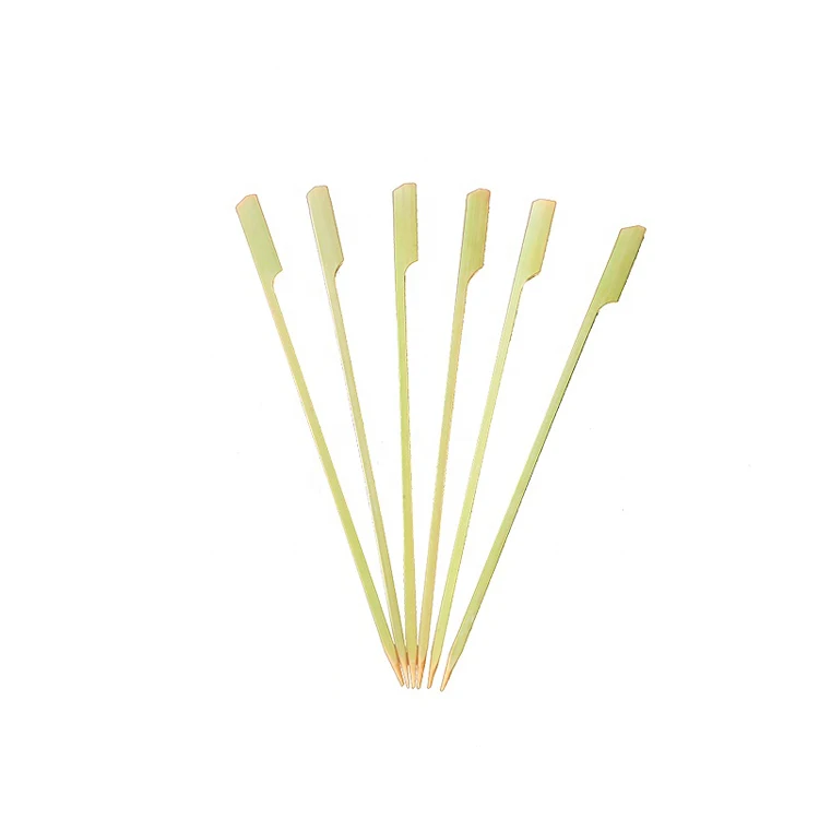bamboo skewers lamb kebabs super long flat wood kebabs shaped with flag paddle handles