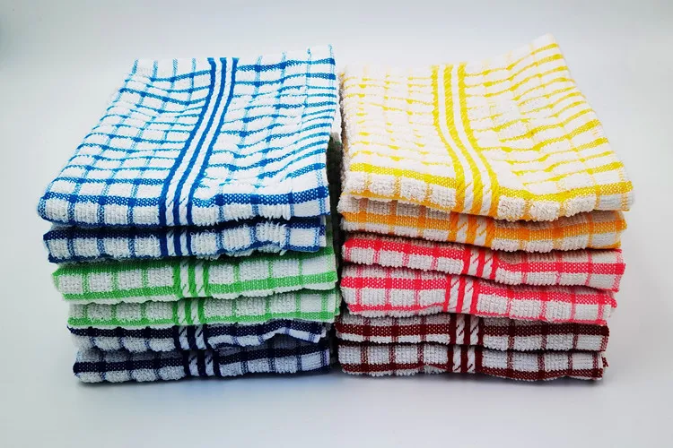 
100% cotton yarn- dyed jacquard terry kitchen towel 