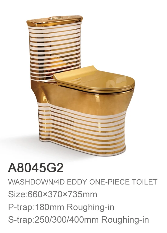 Guangzhou Factory Cheap Price S Strap High quality bathroom wc washdown two piece ceramic golden toilet bowl gold plated toilet