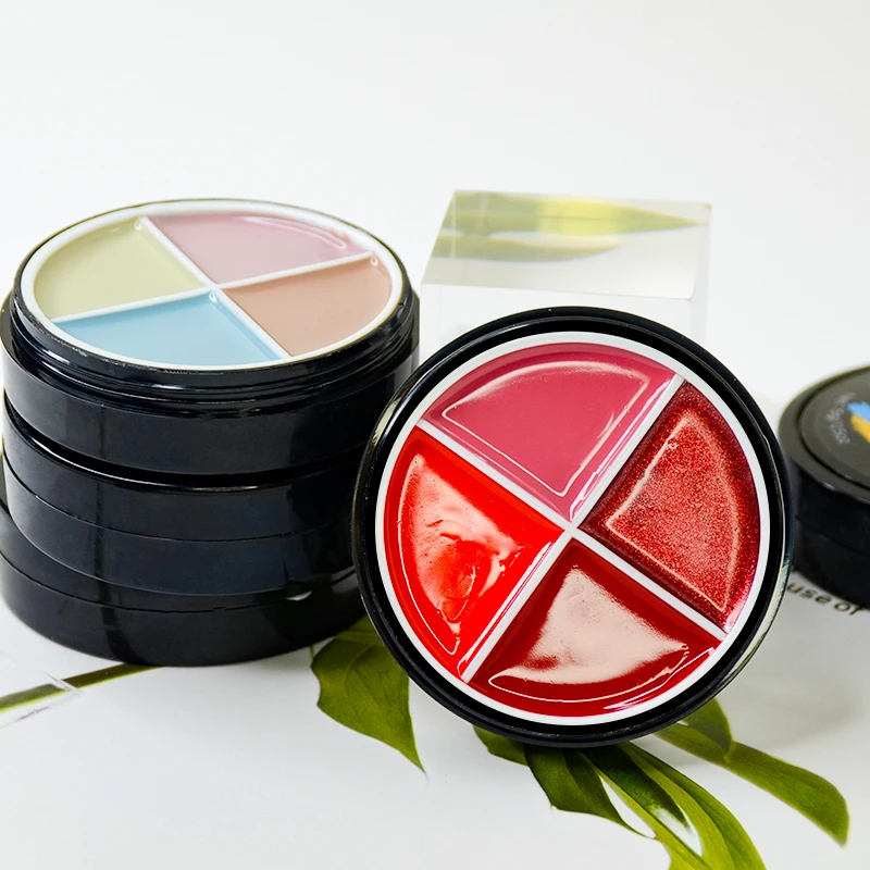 Luxury Nail Set Pudding Mud 4 Colors Solid Cream Nail Gel Palette Soak Off Led UV Gel Nail Polish