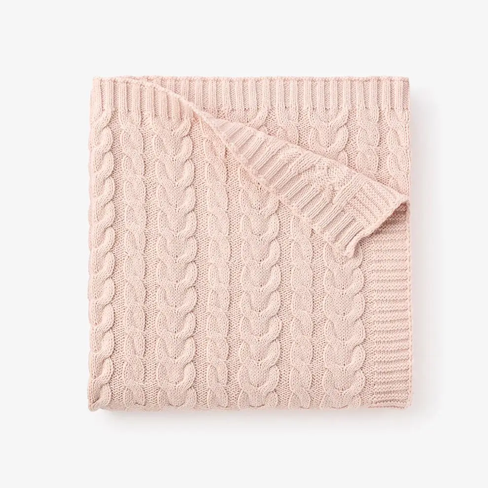 Freya Baby Knitted Blanket Checkered Kids Winter Swaddle Bedding Cover Double Sided Plaid Baby Knit Blankets