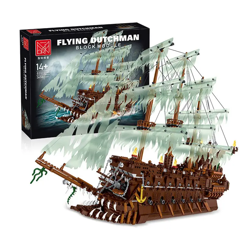 3658pcs/set Mork 031013 the Flying Dutchman Pirates ship Building Blocks Kids Toys For Children Gift