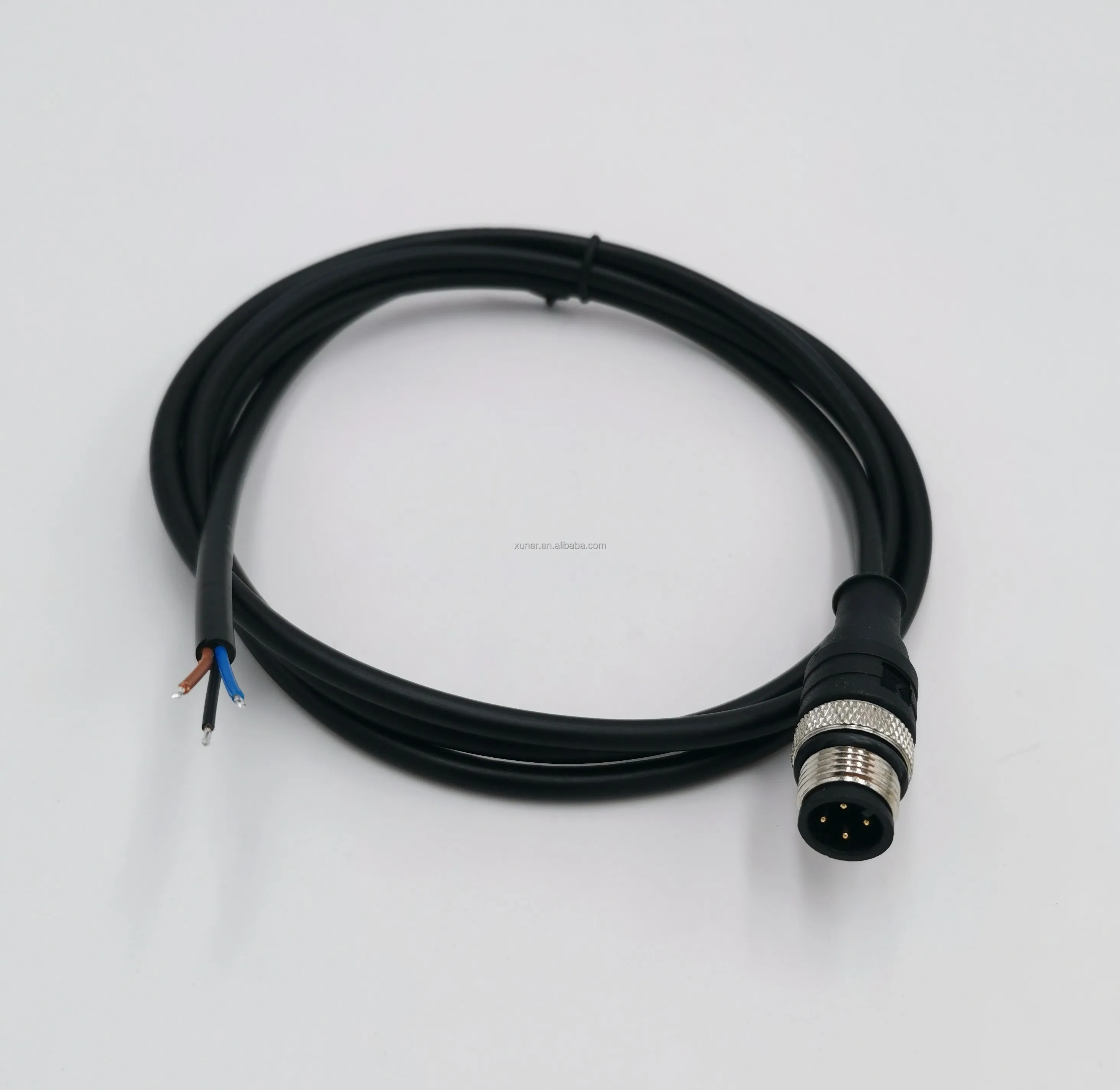 PA66+GF25 M12 4PIN male head waterproof connector aviation  cable