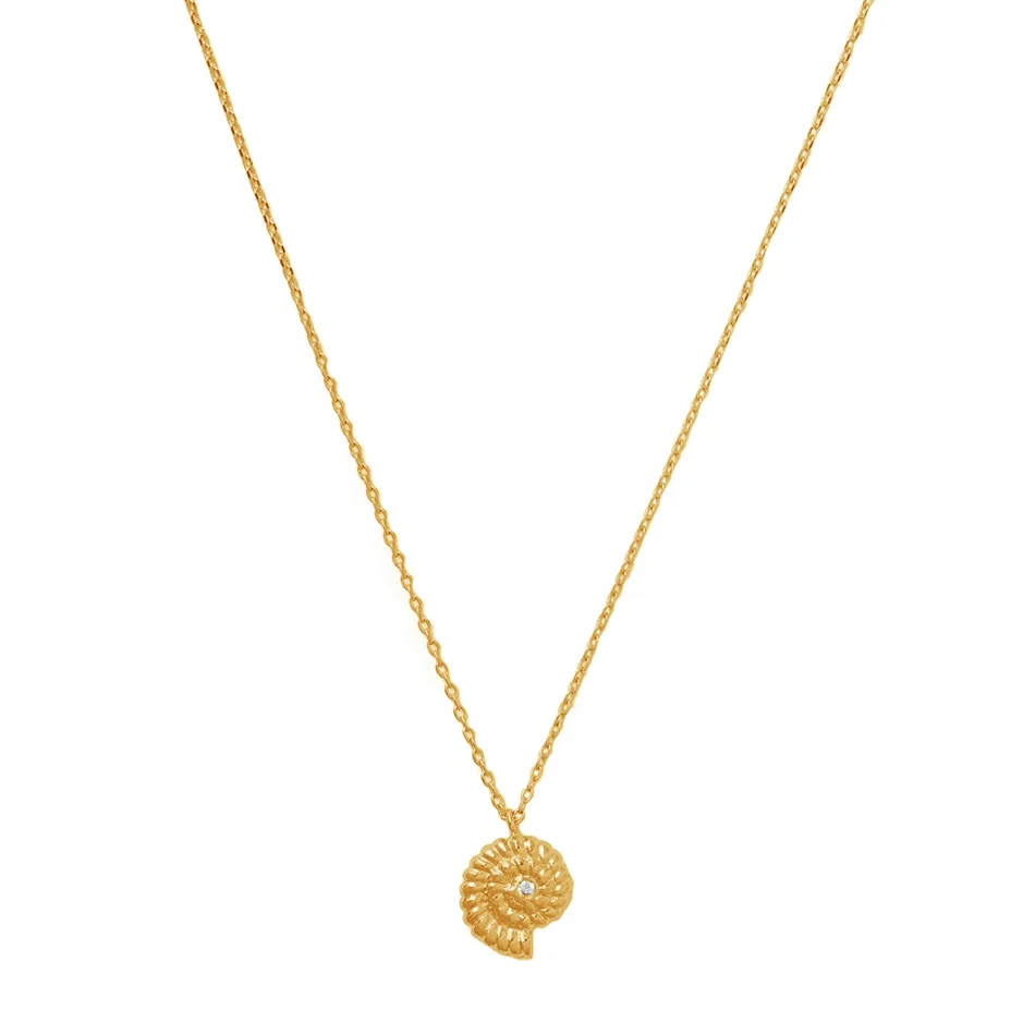 nagosa summer beach jewelry 18k gold plated vermeil 925 sterling silver ammonite pendant necklaces for women