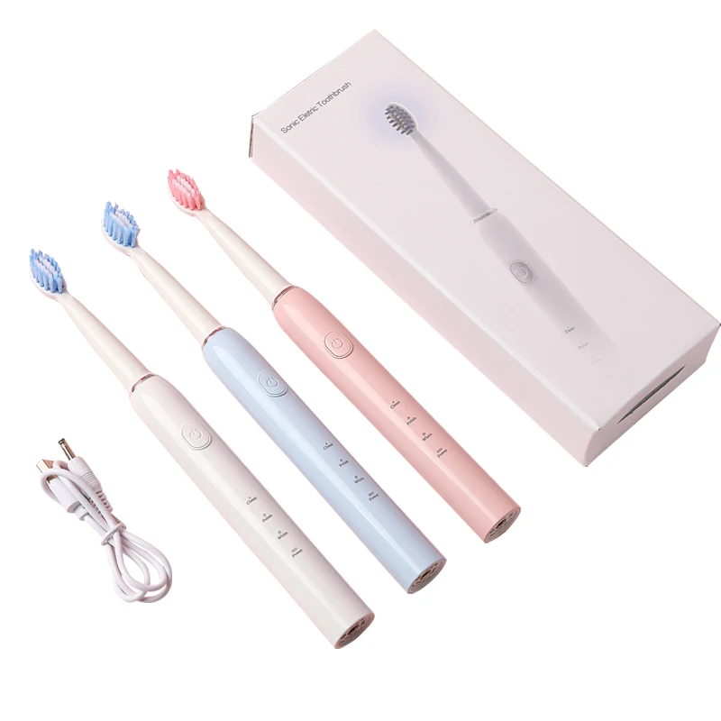 Personalized USB rechargeable waterproof soft bristle sonic electric toothbrush for adults and children