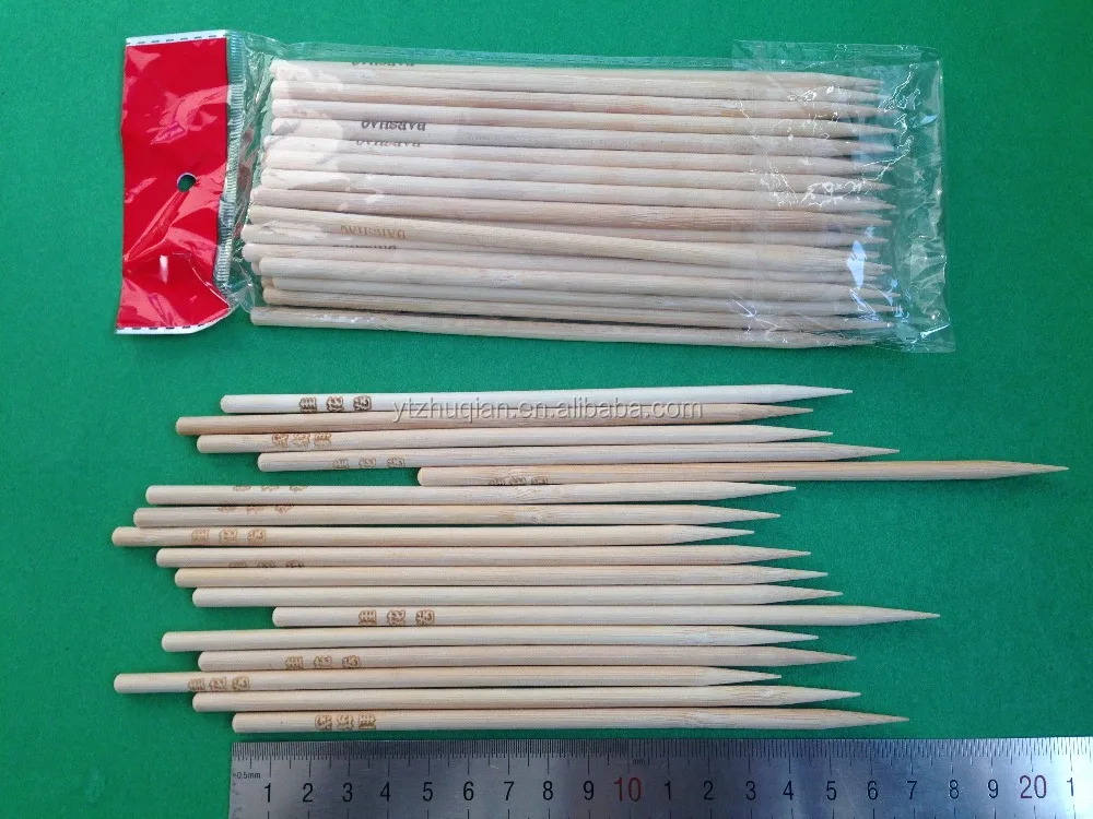 2.5*150mm round disposable bamboo sticks skewer for chicken with printing logo