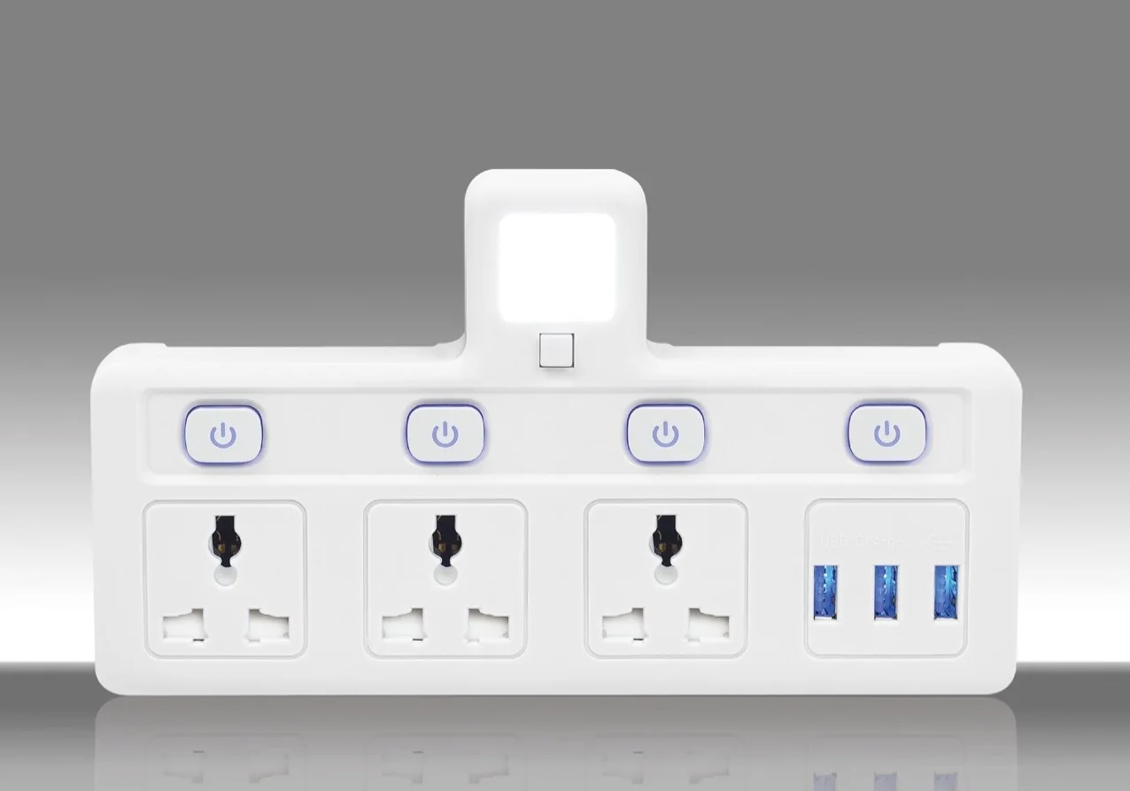 USB charging one to three to four split control multiple switches with night light converter  conversion socket conversion plug