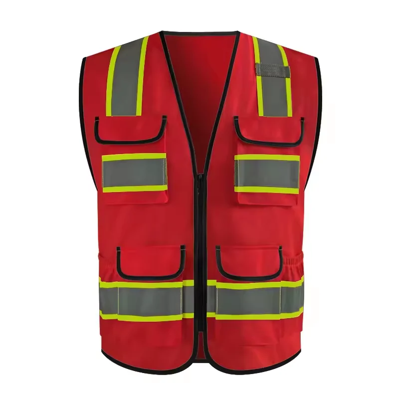Hi vis Multi Functional Pockets Security Protection High Quality Reflective Vest Safety Surveyor Vest Clothing