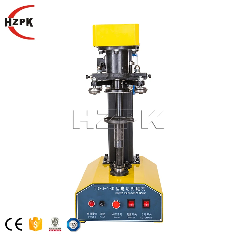 HZPK Semi-automatic Tabletop Aluminum Tin Can Seamer Canning Sealing Capping Machine Desktop Manual Tin Can Sealer