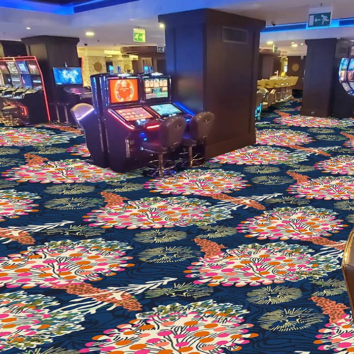 New Style Red Flower Stain Resistant Casino Game Room Carpet for Casino