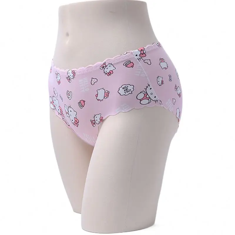 Новое японское и Южно-корейское милое нижнее белье с бантами, женские бесшовные трусы со средней талией из ледяного шелка