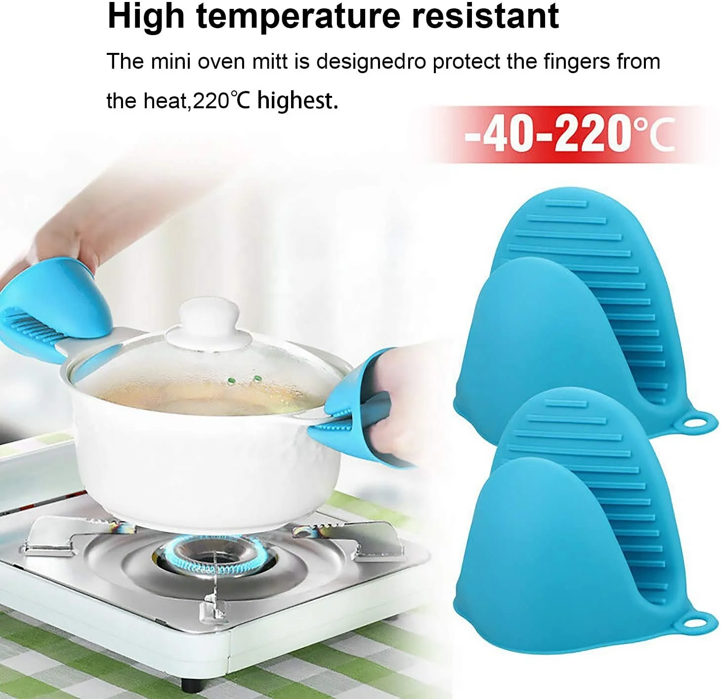 Free Samples Hot Sale Heat Resistant Kitchen Silicone Mini Mittens Non Slip Silicone Oven Mitts Oven Gloves