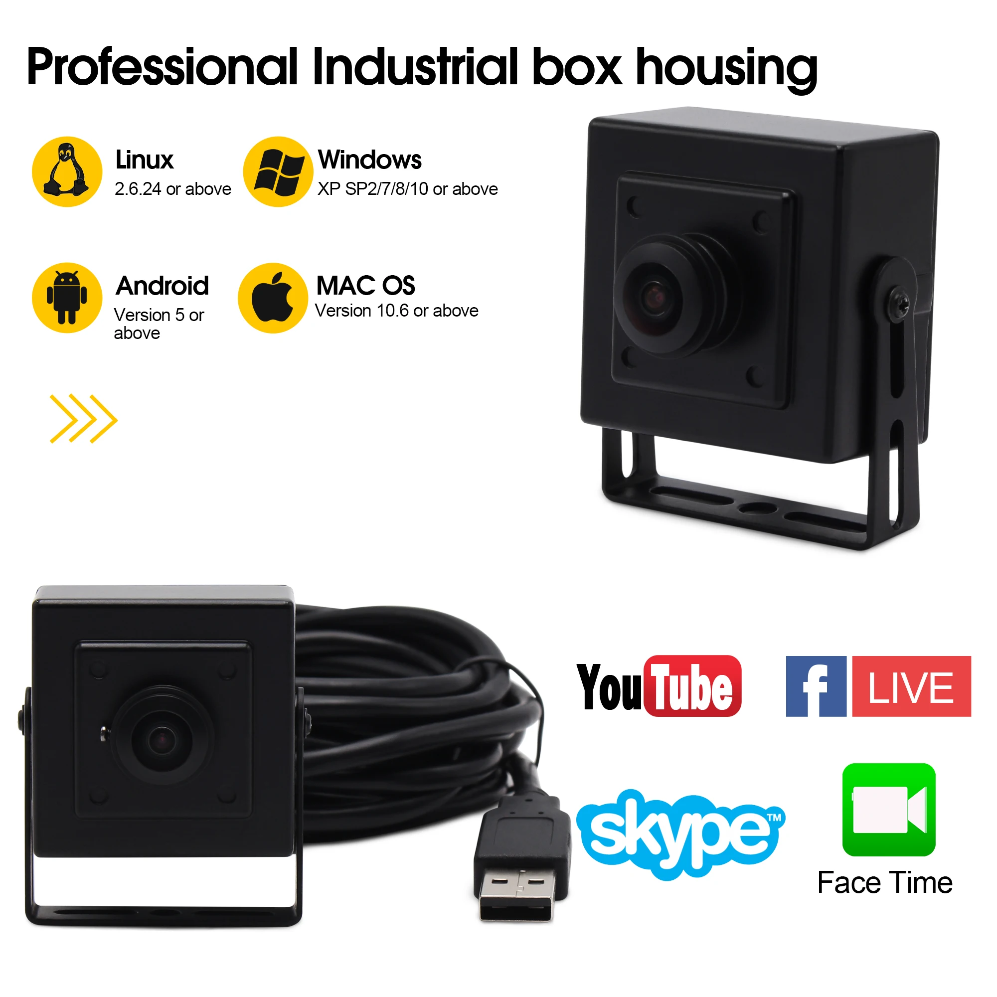 ELP OEM Mjpeg H.264 1080P Full HD UVC CMOS USB Camera Wide Angle 180 Degree Fisheye Mini USB Web Cam for Attendance Machine