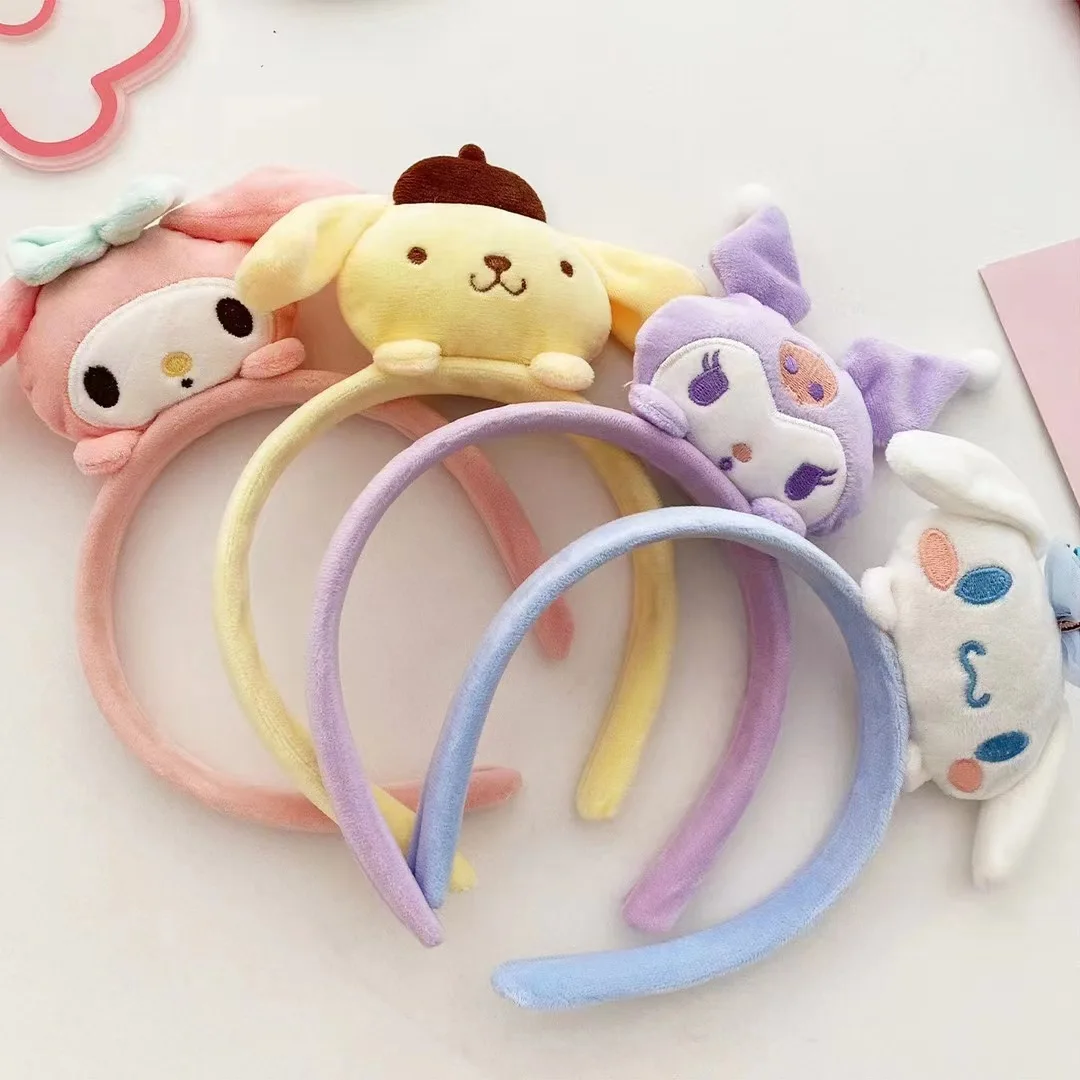 Jiamu Korean INS Style Cartoon Lovely Cute Sanrio Wash Face Head Rope Hair Hoop Large Simple Plush Headband For Women Girls