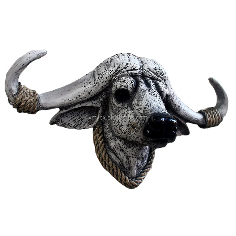 Wall Decor Animal Sculptures Large Antique Bronze Buffalo Statue