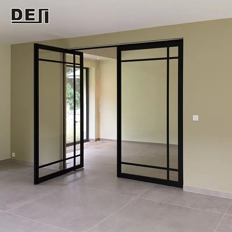 Modern house customized double glass aluminium pivot door