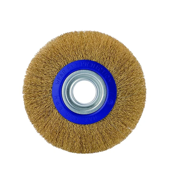 DELUN Industrial Grade Brass Wire Brush Crimped Stainless Steel Wire Rotary Drill Grinding Wheel Cleaning Brush OEM Customizable