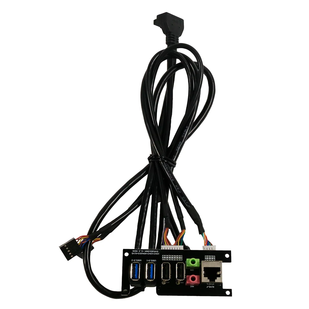 Chassis Panel Mounted Cable 1 to 4 Ports USB 3.0*2 + USB 2.0*2 +RJ45 Motherboard Ethernet port USB Front Panel Cable Audio