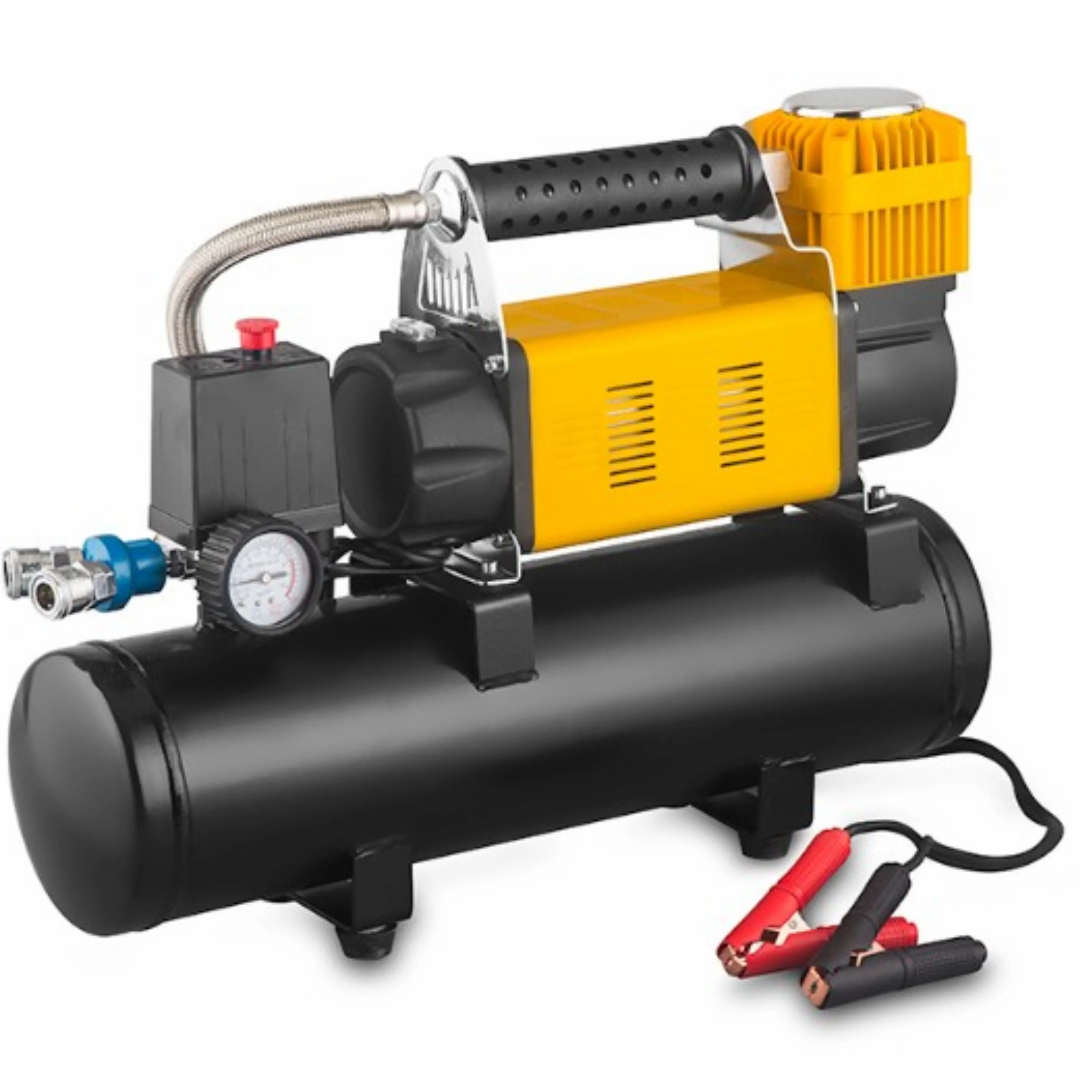 Heavy duty 12V 200L/min air compressor with air tank