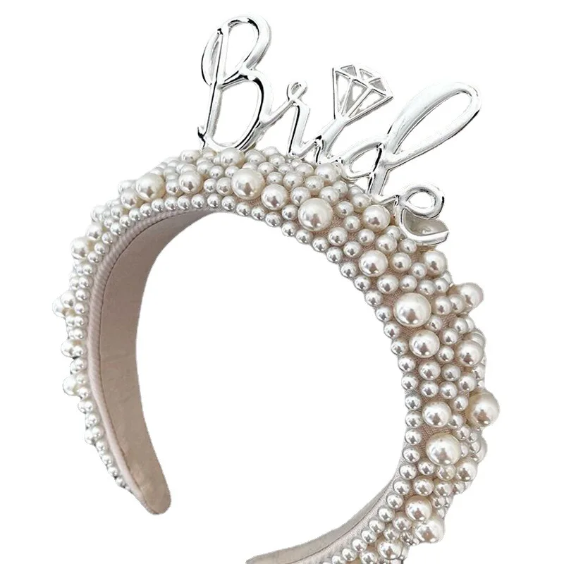 Bachelorette Party Decorations Rhinestone Headband with Detachable Veil Bridesmaid Favor