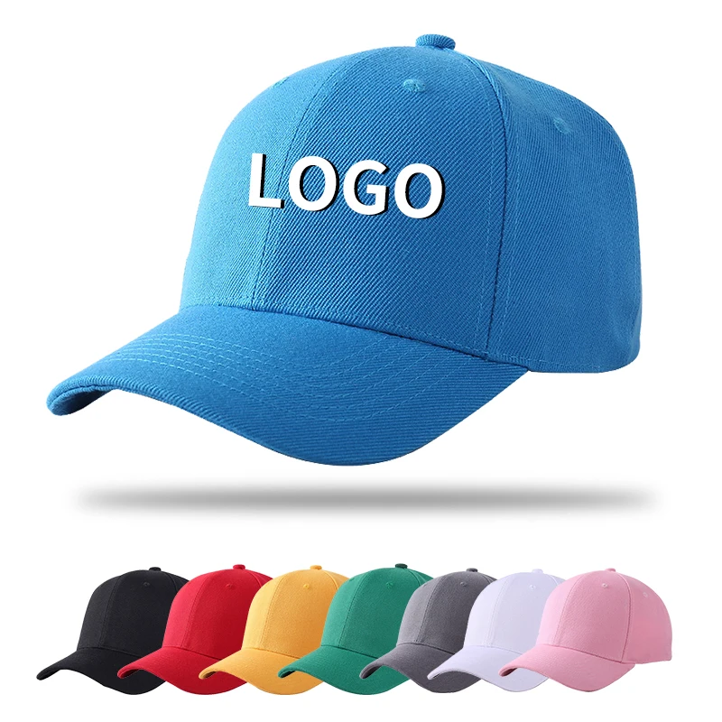 Wholesale Unisex Adjustable Cotton High Quality Customized 6 Panel Fitted Plain Baseball Cap Hats with Custom embroidery logo