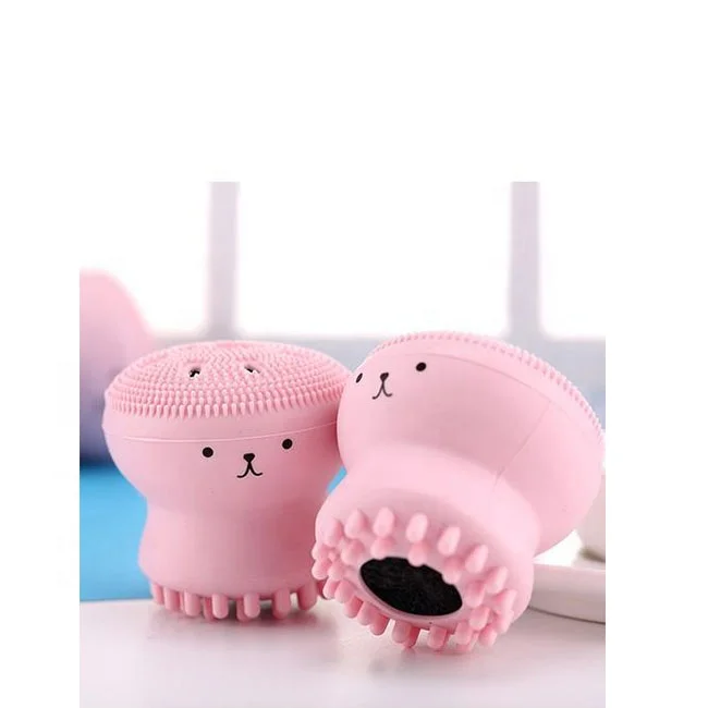 Multi-functional Baby Octopus Face Wash Brush Jellyfish Silicone Brush One Deep Pore Cleansing Sponge & Brush