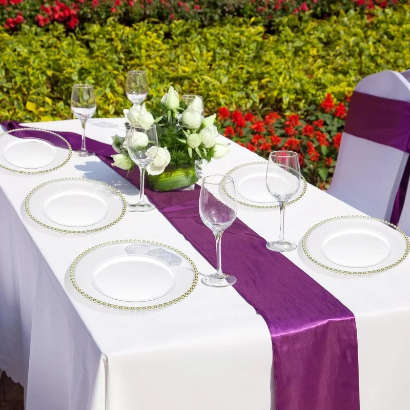 Charger Plates Hammered White Transparent Gold Rim Heavy-Duty Chargers for Elegant Dining Ideal for Weddings and Formal Events