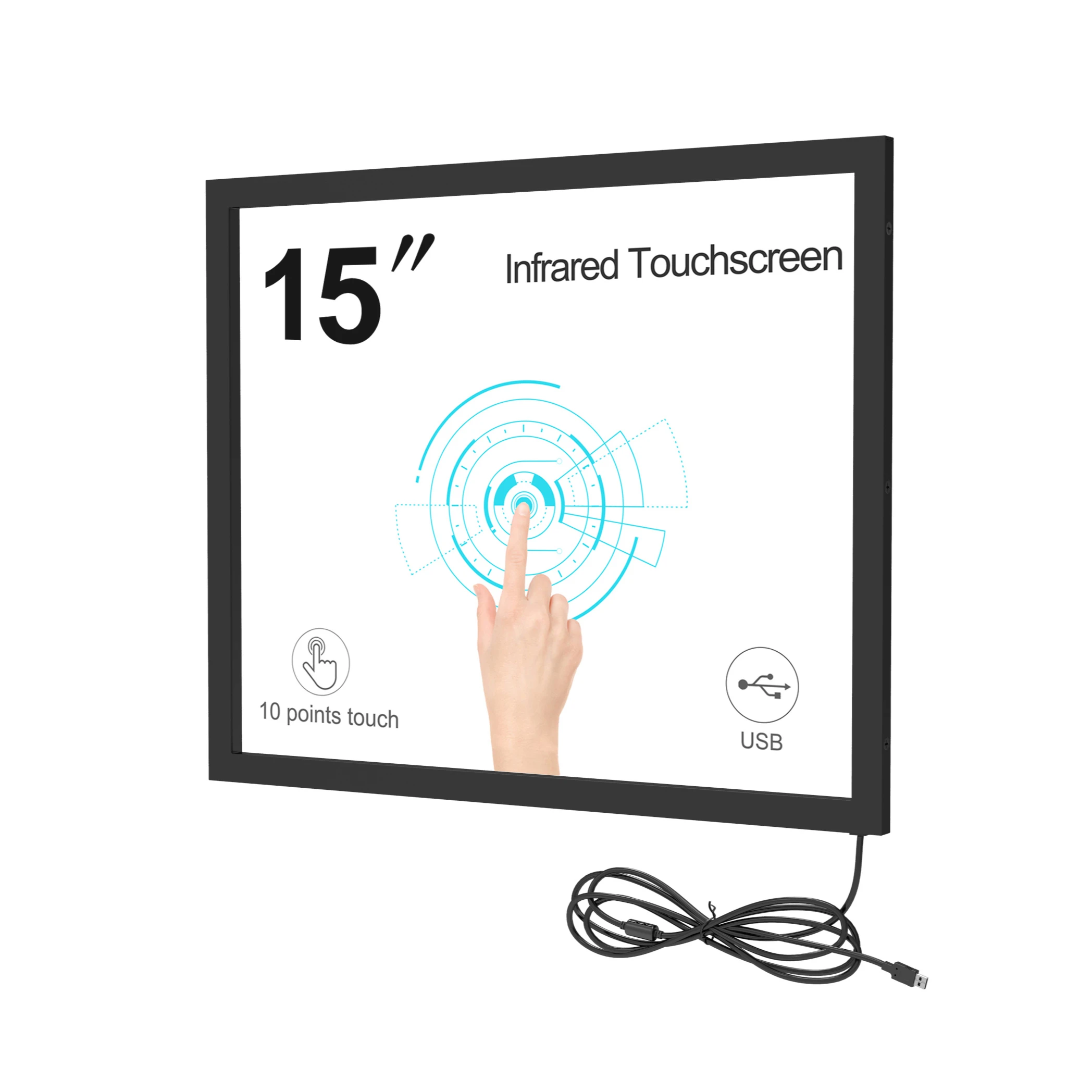 GreenTouch Android 15 inch multi IR touch screen panel overlay kits for open frame touch monitor