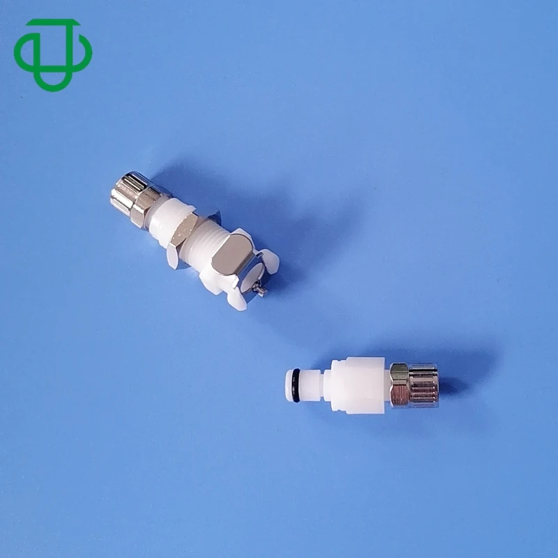 JU 5/32 Inch 4mm PTF Nut Plastic Fluid Quick Connect Disconnect Bulkhead Tube Fitting Panel Mount Shut Off Coupling