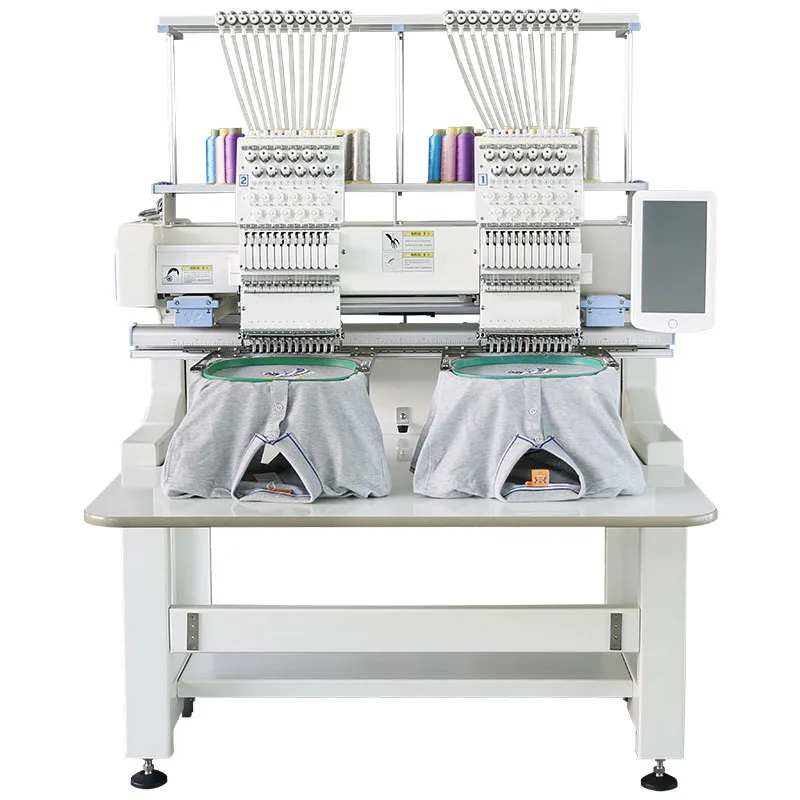refurbished industrial automatic 15 12 head embroidery machine price in india for usb reader linker hoop sale with 2heads