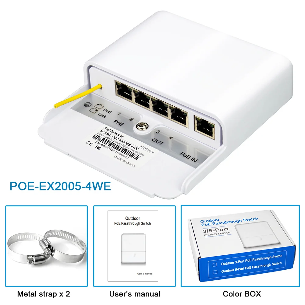 60W 4 порта ГБ удлинитель POE Открытый IP53 камера видео наблюдения ip-камера с 200