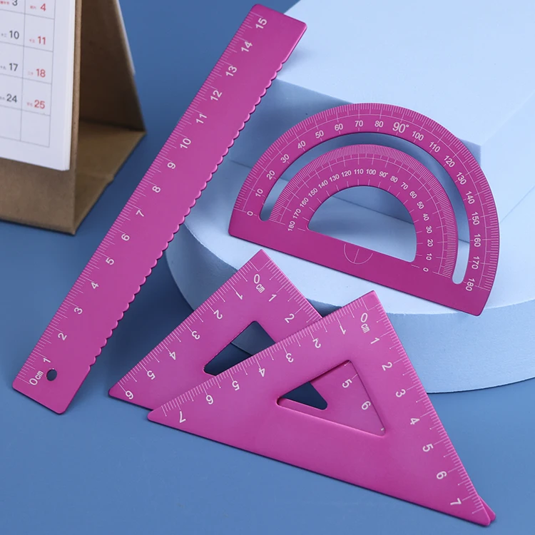 Пластиковые чертежные принадлежности 165 мм в длину из ПП треугольная линейка для рисования транспортир набор канцелярских принадлежностей Геометрическая коробка математических