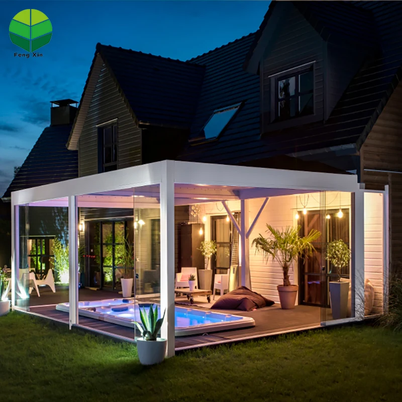 Outdoor Modern Cheap Aluminum Sun Shading Pergola with Curtains Vergola