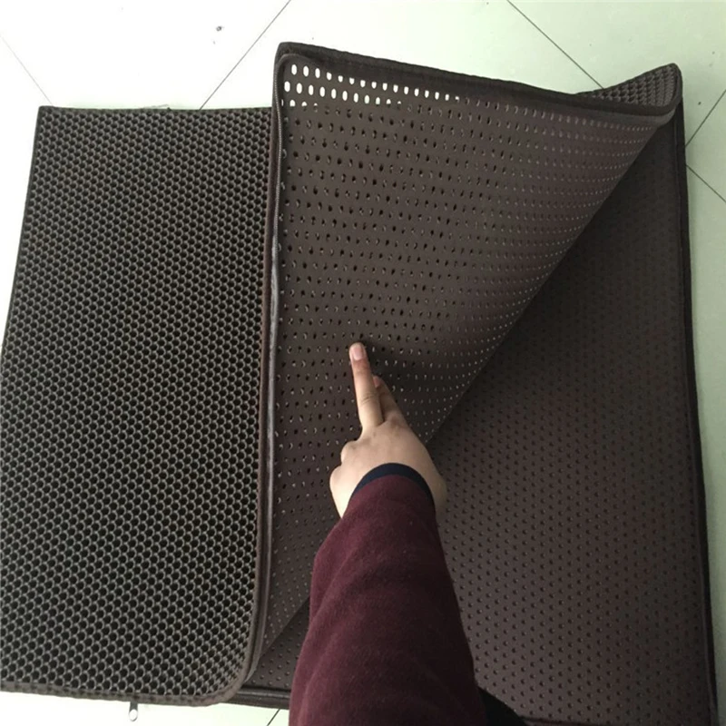Honeycomb Double-Layer Design Waterproof Urine Proof Cat Box Mat Kitty Litter Mat Litter Trapper Carpet