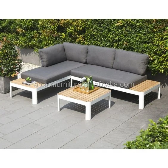 Современная мебель для патио, садовый диван, уличная деревянная мебель, комплект уличных диванов из тика