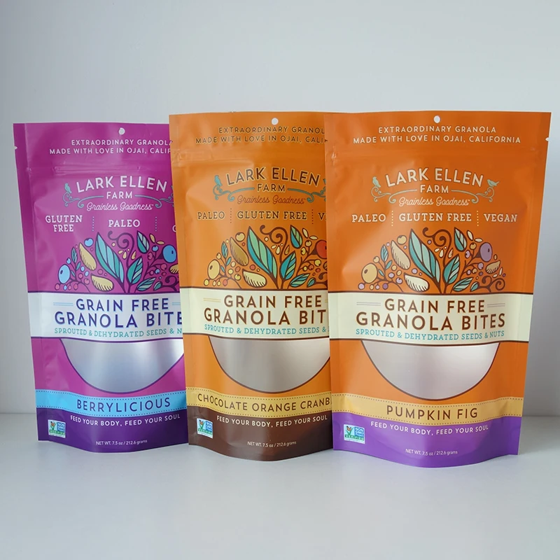 Wholesale plastic packaging bag food grade stand up pouch zipper bag for nut/seed/dried fruit