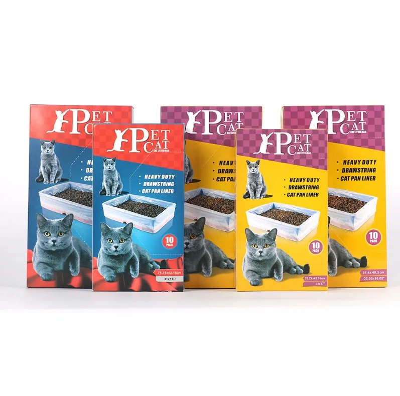 Cat litter box trash bag tied rope thickening cat toilet pick up supplies pet trash bag