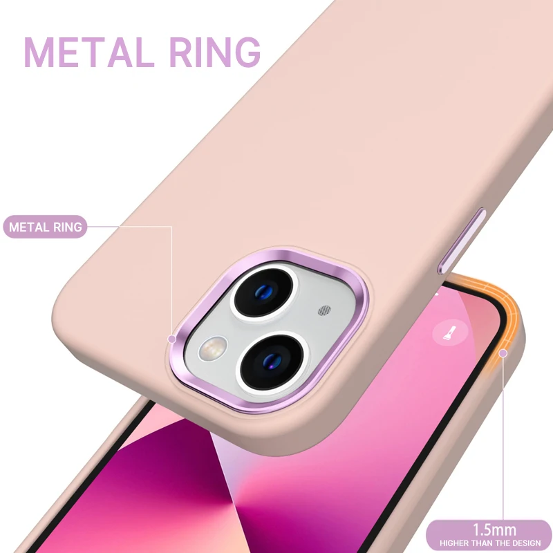 Factory Price Original Silicone Phone Case For iPhone 13 14 Girls Phone Case With Camera Protection